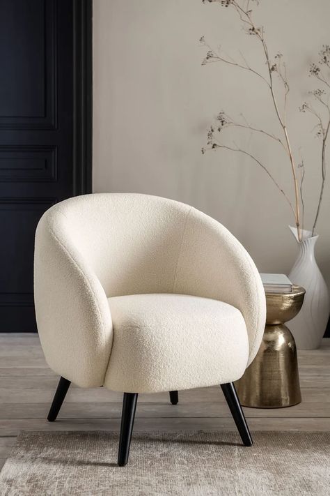 Small Chair For Bedroom, Fluffy Top, Minimalist Chair, Soft Chair, تصميم للمنزل العصري, Small Chair, Accent Arm Chairs, Boucle Fabric, Assembly Instructions