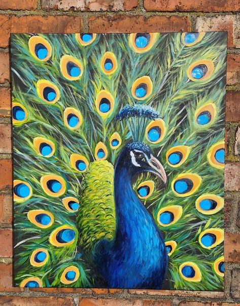 Dortmund, Beautiful Bird Painting, Bird Composition Paintings, Peacock Oil Pastel, Peacock Oil Painting, Peacock Painting On Wall, Peacock Art Painting, Peacock Canvas Painting, Peacock Wall Painting