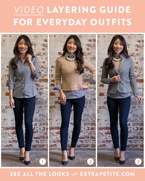Video: How to layer and style everyday work to casual outfits! Click the image to watch Casual Party Outfits Men, Everyday Outfits For Work, Layer Outfits, Layers Outfit, Winter Layering Outfits, Work Outfits Frauen, Outfits For Ladies, Extra Petite, Casual Party Outfit