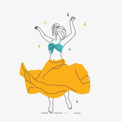 Dance Images Art, Women Dancing Drawing, Dancing Aesthetic Drawing, Women Dancing Illustration, Dancing Woman Painting, Dancing Woman Tattoo, Dancing Woman Drawing, Woman Dancing Drawing, Dancing Reference Drawing