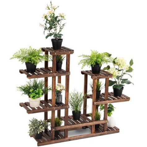 62 Simple Flower stand Decorating Ideas Outdoor Shelves, Support Pour Plante, Garden Shelves, Decorative Stand, Hout Diy, Plant Stands Outdoor, Wood Projects For Beginners, Wooden Plant Stands, Wood Plant Stand