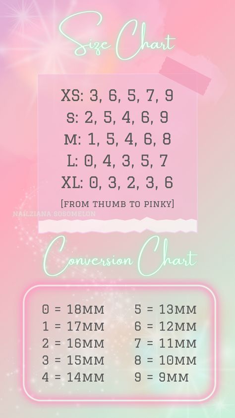 Easy chart for sizing your natural nails for press on nails and converting your measurments to nail sizes Press On Design Nails, Press On Nails Size Guide, Nail Sizing Guide, Press On Nail Sizes Chart, Measure Nails For Press Ons, How To Promote Nail Business, Press On Nails Sizing Chart, Sizing Press On Nails, Press On Nail Measurement Chart