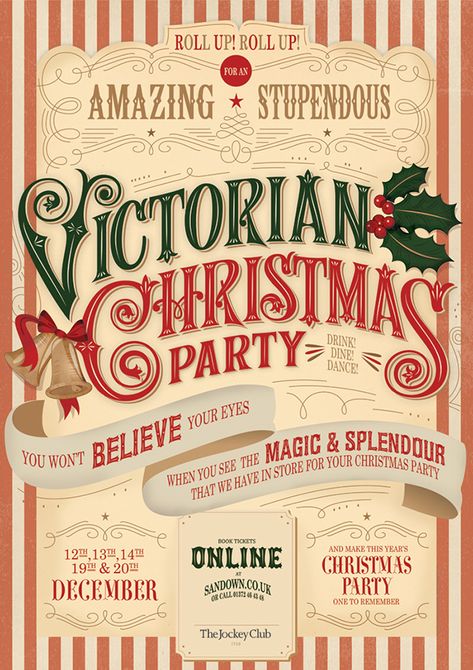 Retro Victorian Christmas Typography Flyer Example -- 15+ Holiday Marketing Flyers Design Examples & Ideas – Daily Design Inspiration #42 Christmas Poster, Box Noel, Christmas Poster Design, Sejarah Kuno, Christmas Graphic Design, Christmas Typography, Typography Artwork, Christmas Flyer, Plakat Design