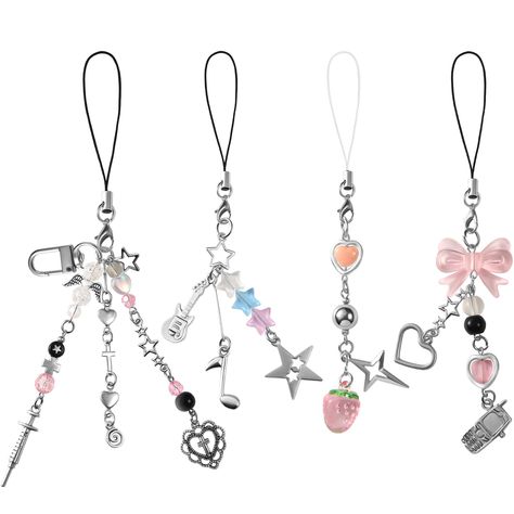 PRICES MAY VARY. 【PHONE CHARMS AESTHETIC】You will receive 4 cute keychains. It has beautiful colors, and the interesting retro Y2K style can be traced back to the 2000s. The quantity is enough to meet your daily needs. You can decorate anything you want. You can easily hang them on your mobile phone, CCD, key, backpacks, headphones and other items. At the same time, it is also a perfect way to express personality and style, adding an indispensable charm to your items. 【HIGH-QUALITY MATERIAL】Our Tbhk Keychain, Cute Backpack Pins, Phone Charms Strap, Phone Charms Aesthetic, Keychains For Backpacks, Y2k Keychain, Kuromi Keychain, Charms Aesthetic, Cute Phone Charms