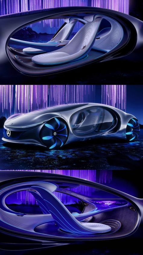 Futuristic Car Aesthetic, Mercedes Concept Car, Avtr Mercedes, Futuristic Mercedes, Futuristic Car Interior, Future Car Design, Mercedes Benz Vision Avtr, Mercedes Vision Avtr, Mercedes Avtr