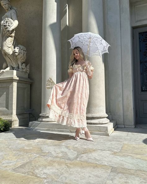 Dearest reader, The Hawkins’ Tea Party Dress is the perfect dress for this social season. This author was the talk of the ‘Ton whilst promenading in this regency era look. 🎀🫖👑🪞 Yours truly, Lady Jenn Dress: #gifted by @lacemadeofficial #lacemade #lacemadesquad #lacemadeofficial 📸: @proofofmyradiance & @arceoroyalty Royal Tea Party Outfit, Tea Time Outfit, Pink Tea Party, Royal Tea Parties, Tea Party Outfits, Royal Tea, Tea Party Dress, Regency Era, The Perfect Dress