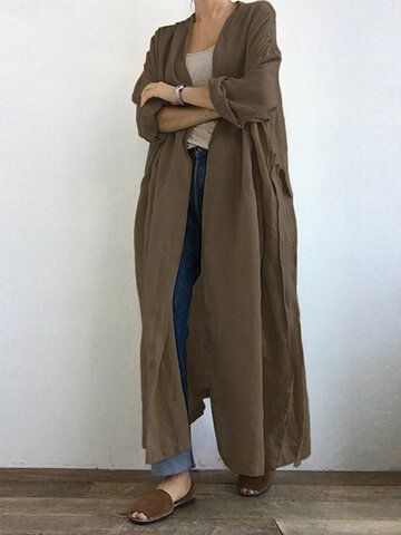 Longline Trench Coat, Windbreaker Women, Long Shirt Women, Tops Dress, Fall Blouse, Linen Cardigan, Womens Windbreaker, Gilet Long, Coat For Women