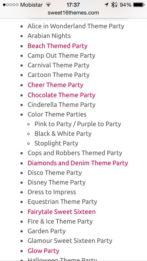 Double Sweet 16 Party Ideas, Sweet 16 Party Ideas Candy Theme, Sweet 16 Location Ideas, Sweet 16 Bday Themes, Sweet 16 Schedule Of Events, Fun Sweet 16 Themes, Girly Sweet 16 Themes, Sweet 16 Party Ideas Outfits, Cute Sweet 16 Themes