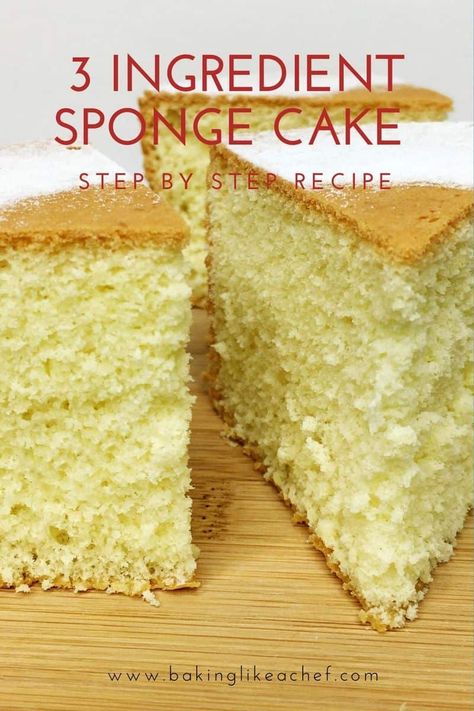 Simple Sponge Cake Recipe, Sponge Cake Recipe Best, Simple Sponge Cake, Basic Sponge Cake Recipe, Easy Sponge Cake Recipe, Italian Sponge Cake, Sponge Recipe, Resipi Kek, Different Types Of Cakes