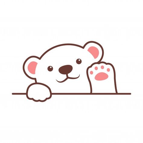 Cute polar bear waving paw cartoon | Premium Vector #Freepik #vector #character #cartoon #animal #cute Bear Waving, Paw Cartoon, Polar Bear Drawing, Polar Bear Cartoon, Doodles Bonitos, Polar Bear Art, Bear Vector, Bear Character, Cute Polar Bear