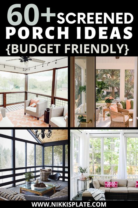 60+ BEAUTIFUL SCREENED PORCH IDEAS (BUDGET FRIENDLY); A screen porch provides a place to cool off in the shade during the heat of the summer. These inexpensive screen porch ideas on a budget will help you transform your deck into a cool spot where you can relax. Screened Porch Door Ideas, Screened In Porch Greenhouse, Adding A Screened In Porch To House, Veranda Inspiration, Ceiling Beadboard, Screen Porch Ideas, Screened Porch Ideas, Small Screened Porch, Screened Porch Doors