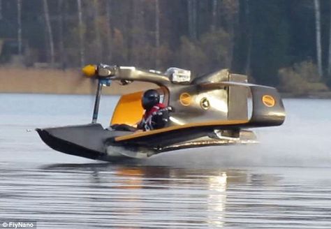 Ready for take off: The FlyNano tears across Lake Hepari, in Kirkkonummi, Finland, ready for its maiden flight earlier this month Electric Aircraft, Light Sport Aircraft, Light Aircraft, Float Plane, Flying Vehicles, Ground Effects, Air Transport, Experimental Aircraft, New Aircraft