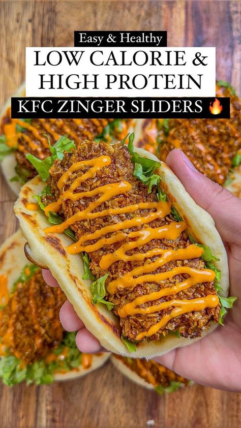 Kfc Zinger Sliders, Aussie Fitness, Kfc Zinger, Kfc Chicken Recipe, High Protein Low Calorie, Low Carb Treats, Cayenne Pepper, Plain Flour, Low Carb Chicken