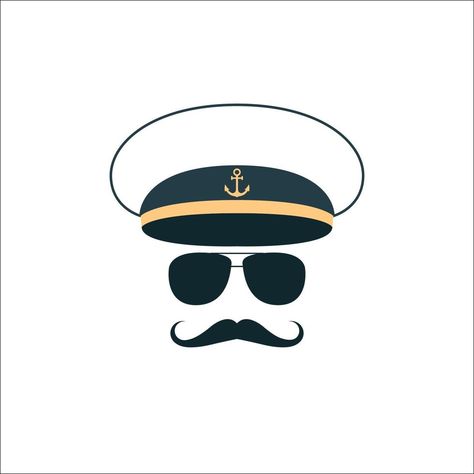 Captain sailor face icon. Vector illustration. Croquis, Merchant Navy Logo, Sailor Drawing Sea, Sailor Wallpaper, Captain Logo, Marine Embroidery, Sailor Logo, Sailor Illustration, Marine Officer