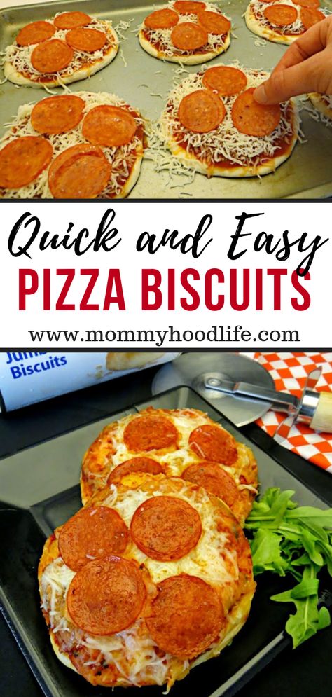 Pizza Biscuits, Kids Pizza Recipes, Personal Pizzas, Biscuit Pizza, Kids Pizza, Food Recipes Ideas, Easy Dinner Idea, Recipe For Kids, Personal Pizza