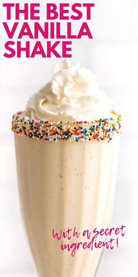 Vanilla Shake Recipes, Homemade Milkshake Recipe, Vanilla Milkshake Recipe, Healthy Milkshake, Milkshake Recipe Easy, Homemade Milkshake, Best Milkshakes, Ice Cream Shake, Vanilla Milkshake