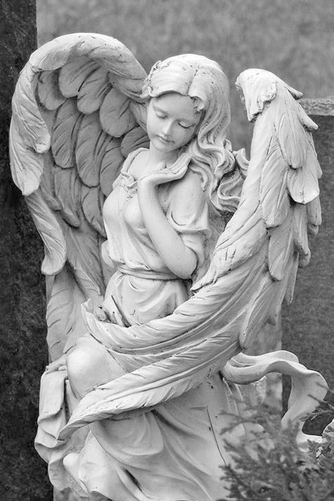 Celtic Tattoos, Angel Statues Sculpture, Statue Tattoo, Classic Sculpture, Greek Statues, Angel Sculpture, Angel Tattoo Designs, Cemetery Art, Greek Sculpture