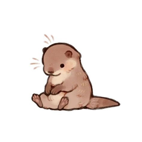 ✧ spicymochi ✧ on Instagram: “He is sitting and pondering . . . . #seaotter #seaotterart #cuteseaotter #riverotter #otter #animals #cuteanimal #wholesome #wholesomememes…” Cat Eyes, Sea Otter Art, Otter Drawing, Výtvarné Reference, Buku Skrap, Cute Animal Drawings Kawaii, Cute Doodles Drawings, Cute Doodle Art, Kawaii Animals