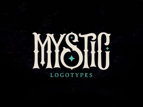 Dark Typography Design, Magician Logo Design, Logo Typography Design Inspiration, Spooky Logo Design, Mystic Typography, Witchy Typography, Witchy Lettering, Mystical Typography, Magical Typography