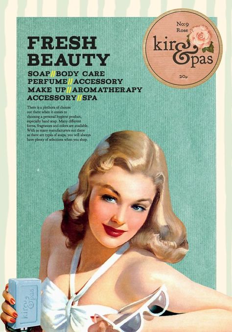 Dibujos Pin Up, Vintage Advertising Art, Fresh Beauty, Beautiful Illustration, Retro Advertising, Retro Ads, Vintage Makeup, Foto Art, Print Inspiration