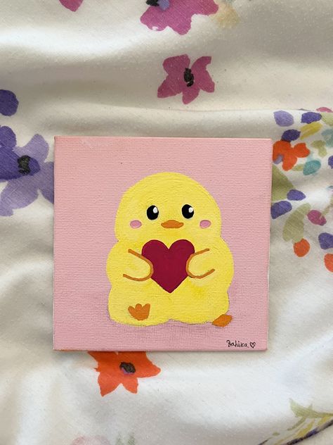 Romantic Mini Canvas Painting, Paint Idea For Boyfriend, Diy Mini Canvas Painting, Mini Canvas Art Easy Cute Couple, Small Canvas Cute Paintings, Easy Painting Ideas Couples, Couple Cute Painting Ideas, Cute Small Paintings For Boyfriend, Valentine Easy Painting