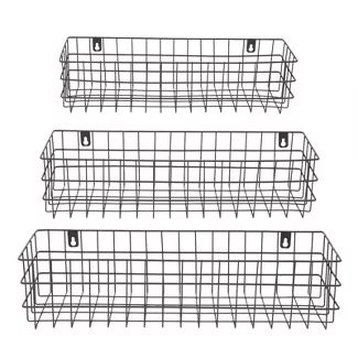 Hanging Wire Baskets, Organizers For Kitchen, Baskets For Kitchen, Black Wire Basket, Hanging Wall Baskets, Hanging Wire Basket, Wire Fruit Basket, Baskets For Shelves, Getting Ready To Move