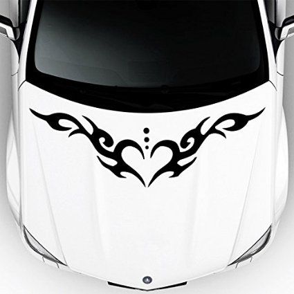 Car Decals Hood Decal Vinyl Sticker Tattoo Heart Symbol Pattern Auto Decor Graphics Os191 Bonn, Car Bonnet Sticker Design, Vehicle Decals Vinyls, Car Design Sticker, Y2k Car Stickers, Windshield Decals Ideas, Cars With Stickers, Car Sticker Design Graphics, Car Sticker Design Ideas Vinyl Decals