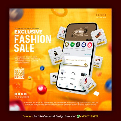 Contact for “Professional Design Service” +923222792472 (whatsapp) Creative concept social media instagram post for digital marketing promotion template Contact For #fashion #3d #online #shopping #deal #special #sale #mobile #freepik #creative #delivery #banner #post #template Online Shopping Ads Design, Online Shop Banner Design, 11 11 Sale Design, New Social Media Post, Mobile App Ads Social Media, Online Shopping Social Media Design, Online Shopping Poster Design, Offer Design Graphics, Shopping Social Media Design