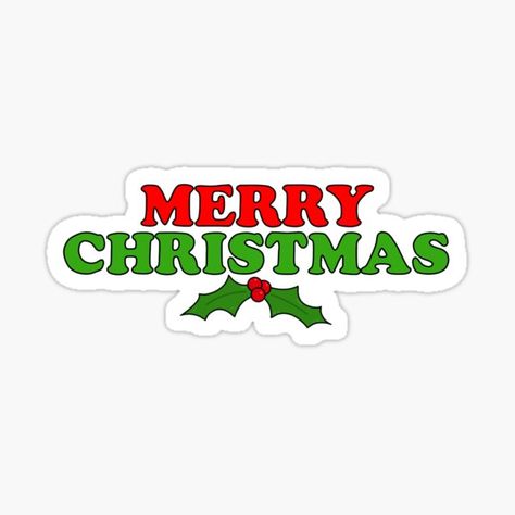 "Merry Christmas" Sticker by kierawd | Redbubble Natal, Kawaii, Merry Christmas Topper Printable, Merry Christmas Printable Topper, Merry Christmas Topper Free Printable, Merry Christmas Stickers Printable, Marry Christmas Design, Christmas Stickers Aesthetic, Xmas Photobooth