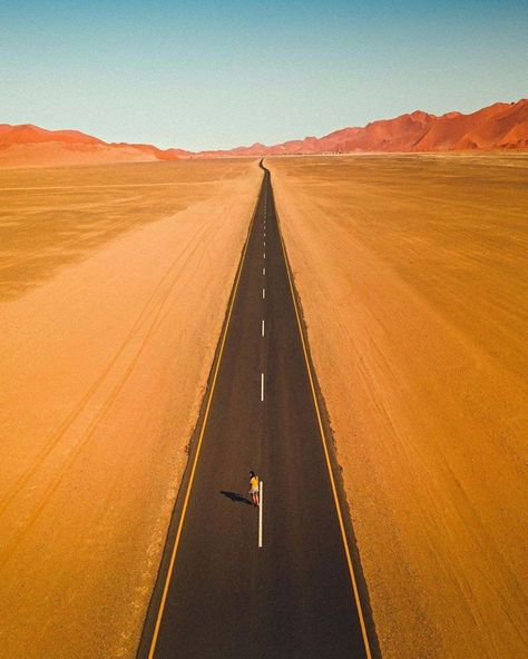 #Sossusvlei #Desert #Namibia #Photography #Picture #tourism #Travel Karl Shakur, Picture Travel, Namibia Travel, Desert Road, Beautiful Roads, Scenic Roads, Travel Brochure, Places In The World, Road Trip Fun