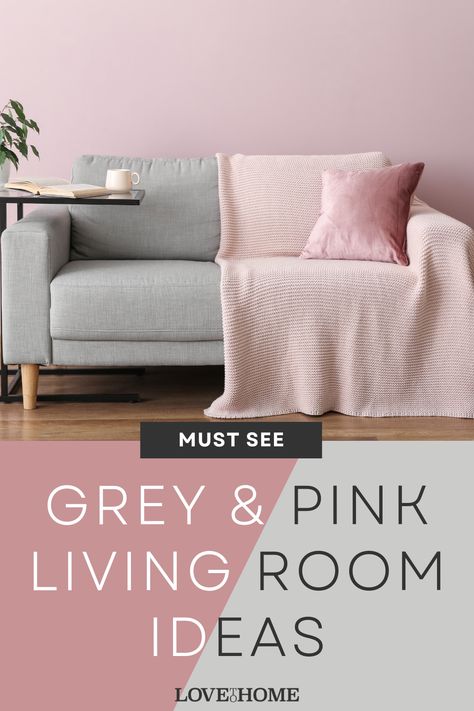 Create the perfect living space with a modern and stylish combination of pink and grey! With these tips, you can design an elegant and timeless interior that is both cosy and inviting. Learn how to incorporate furniture, accessories, artwork, lighting, and more for a stunning pink and grey living room. Gray Glam Living Room, Grey And Pink Living Room Ideas, Blush And Grey Living Room, Pink And Grey Living Room, Pink Living Room Furniture, Pink Living Room Walls, Grey And Pink Living Room, Sofa Colour Combinations, Grey Sofa Decor
