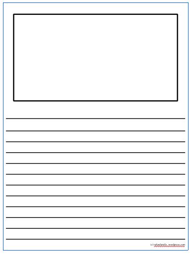 blank Story Paper | Blank spot for a picture and lines under for your story. Writing Page Template, Write And Draw Template Free Printable, Writing Paper With Picture Box Free, Draw And Write Template, Lined Writing Papers Free Printable, Story Board Template, Story Writing Template, Blank Writing Paper, Free Writing Paper