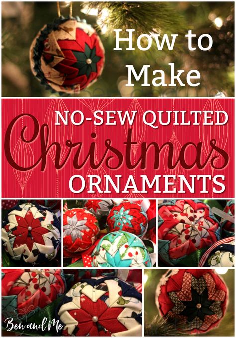 Diy Quilted Christmas Ornaments, Tree Brownies, Sewn Christmas Ornaments, Folded Fabric Ornaments, Beautiful Ornaments, Quilted Christmas Ornaments, Wooden Candle, Ornament Tutorial, Fabric Christmas Ornaments