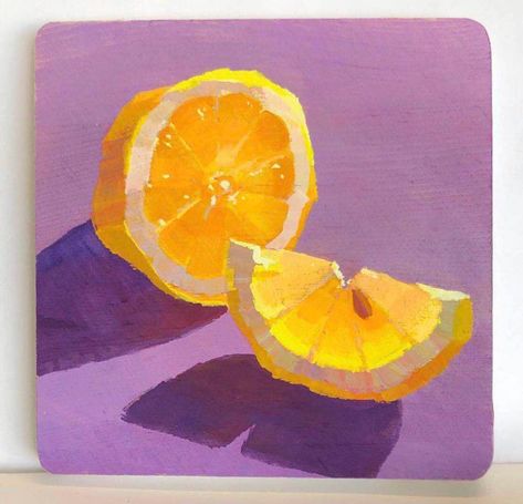 Lemon Vodka Drinks, Freeze Lemons, Lemon Drinks, Lemon Painting, Lemon Dessert, Lemon Art, Gouache Art, Food Painting, Fruit Painting