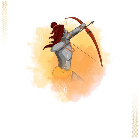 Premium Vector | Hindu mythological lord rama holding bow and arrow taking an aim on mandala pattern background for shri ram navami lord rama birthday hindi language text celebration backgrounds Ram Ka Photo, Ram Dp, Ram Bhagwan, Ram Navami Photo, Ram Navami Images, Hey Ram, Rama Image, Shadow Images, Ram Image