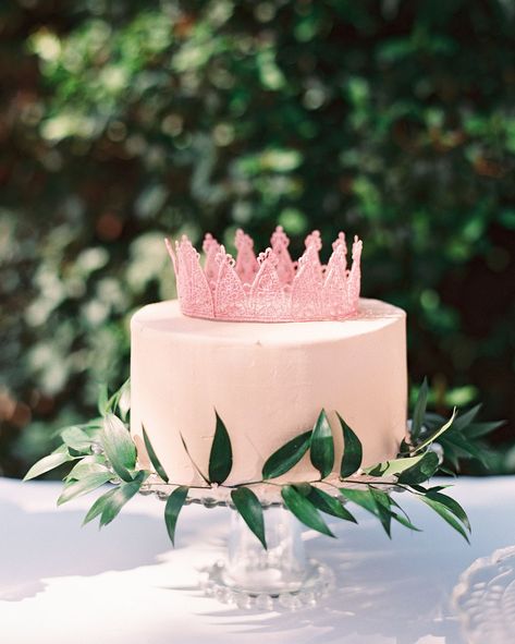 20 Ways to Throw the Prettiest Spring Bridal Shower #BridalShower #SpringBridalShower #BridalShowerInspiration #ShowerIdeas #Pink | Martha Stewart Weddings Romantic Bridal Shower, Bridal Shower Desserts, Crown Cake, Princess Bridal, Spring Bridal Shower, Ginger Cake, Shower Desserts, Cake Pink, Bridal Shower Inspiration