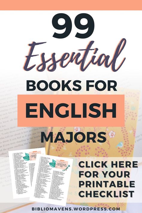 There are many books to read for aspiring or current English majors. As English graduates, we compiled a comprehensive list of all the novels, books, poems, and collections we were required to read. You an also consider this an extensive look of the top classics to read for book lovers. Download a FREE printable checklist to see which ones you've read! English Literature Degree, English Lifestyle, Book Checklist, Classics To Read, English Degree, Check Lists, Novels Books, English Grammar Book, English Novels