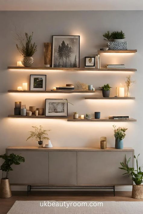 Having a decorative wall in your living space makes your home more unique, and can help to create a welcoming and peaceful atmosphere. This post lists 55 different decorative wall ideas to give you inspiration. Home, living room, hallway, kindergarten, home, room, office, bedroom, kitchen, photos for, small, easy DIY room, aesthetic, creative, bed, dining area, bathroom, design, easy wall murals, painted, art, 3d, removable, painting ideas, abstract art modern, pic, couch, frames, polaroid Diy Room Aesthetic, Painting Ideas Abstract Art, Decorative Wall Ideas, Easy Wall Murals, Frames Polaroid, Creative Bed, Wall Shelves Living Room, Coastal Dining, Aesthetic Living Room