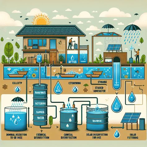 Why Harvest Rainwater? Water is life. Whether you're an experienced homesteader or a beginner, this is a fact you already know. But what if there comes a day when your usual water sources are not readily available? This is a frightening scenario to ponder, but it's better to be afraid and prepared than caught off Water Catchment System Diy Rainwater Harvesting, Diy Water Collection System, Rainwater Harvesting Poster, Water Harvesting Ideas, Diy Water Well, Off Grid Water System, Rainwater Garden, Rain Architecture, Compound Living