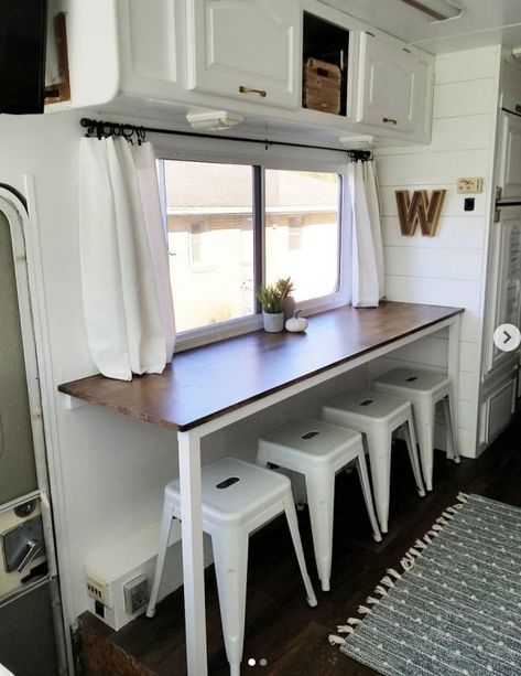 Camper Sink Remodel, Rv Remodel Living Room, Rv Renovation Ideas Motorhome, Small Rv Makeover, Camper Curtains Diy Travel Trailers, 90s Camper Remodel, Cottagecore Camper Interior, Jayco Jayflight Makeover, Camper Fridge Makeover