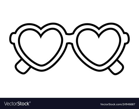 Cartoon Black And White, Heart Shape Sunglasses, Fox Crafts, Heart Shaped Glasses, Shape Sunglasses, Black And White Vector, Heart Glasses, Chalk It Up, Heart Drawing