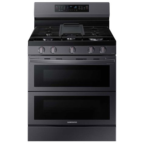 Shop Samsung 6.0 cu. ft. Smart Freestanding Gas Range with Flex Duo™ & Air Fry Black stainless steel at Best Buy. Find low everyday prices and buy online for delivery or in-store pick-up. Price Match Guarantee. Freestanding Double Oven, Gas Range Double Oven, Searing Meat, Small Oven, Large Oven, Oven Canning, Single Oven, Gas Oven, Oven Cleaning