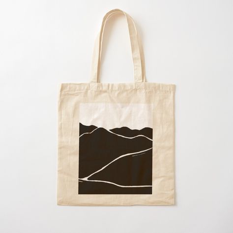 Tela, Diy Tote Bag Design, Black And White Tote Bags, Landscape Minimalist, Diy Tote, Minimalist Black And White, Pi Phi, Painted Tote, Bag Designs