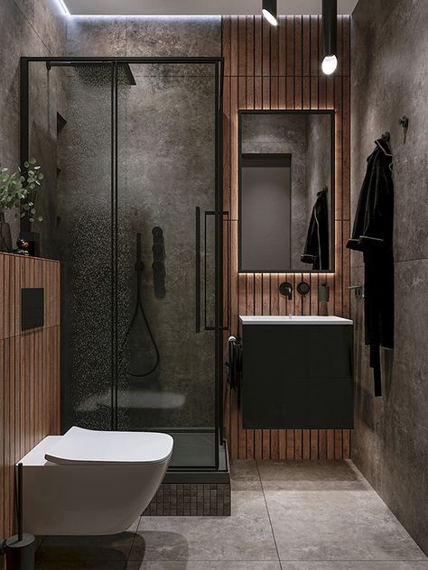 Цветовое решение Bathroom Interior Design Modern, Bathroom Design Black, Small Bathroom Interior, Modern Small Bathrooms, Luxury Master Bathrooms, Washroom Design, Bathroom Redesign, Bathroom Design Decor, Toilet Design