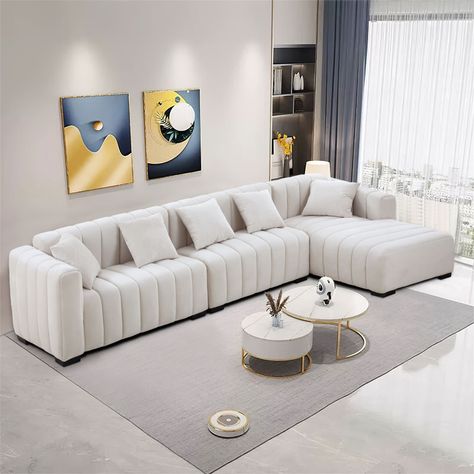 Living Room Modern Luxury, Sofa Makeover, Couch For Living Room, Sofa With Ottoman, Living Room Furniture Styles, 3 Piece Sectional Sofa, Modern Sofa Living Room, Shaped Sofa, Sofa Bed With Storage
