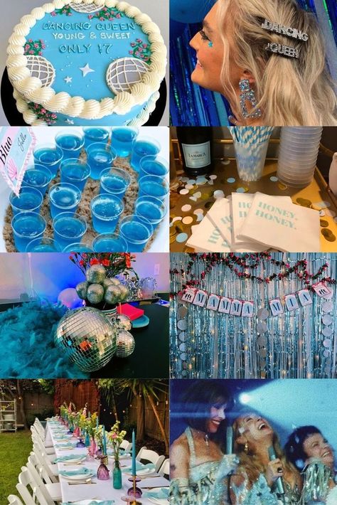 Abba 21st Party, 16 Birthday Party Themes Sweet 16, 21 St Birthday Themes Party Ideas, 17 Theme Party, 20 Birthday Party Ideas Decoration, Mama Mia Dancing Queen Birthday, Abba Theme Birthday Party, Birthday Party Themes 20 Years Old, 28 Birthday Theme For Her