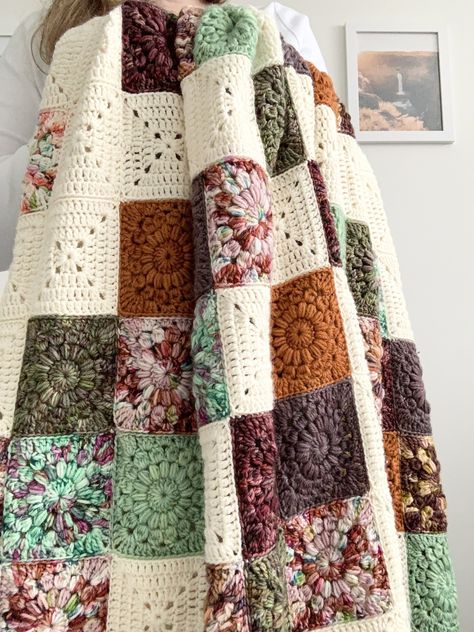 Variegated Yarn Crochet Patterns, Sunburst Blanket, Nautikrall Crochet, Quilt Crochet, Nordic Star, Crochet Cluster Stitch, Sunburst Granny Square, Crochet Blanket Pattern Easy, Star Motif