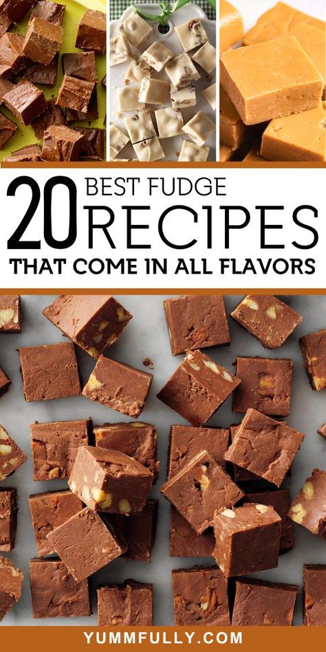 20+ Best Fudge Recipes That Come in All Flavors – Yummy and fully Cooks Country Fudge Recipe, Amazing Fudge Recipes, Fall Fudge Flavors, Fudge Recipes With Marshmallow Fluff, Fall Fudge Recipes, Best Fudge Recipes Ever, Diy Fudge, Fudge Recipe Condensed Milk, Chocolate Fudge Recipes