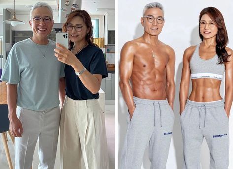 Meet the Korean Couple, 61 & 56, Who Started Working Out Together and Proved That a Healthy Couple Stays Together / Bright Side People Working Out, Couple Working Out, Couple Exercises Together, Work Out Body Goals, How To Start Working Out, Couples Working Out Together, Body Inspirations Fitness, Fit Couples Pictures, Korean Fit Body Goals