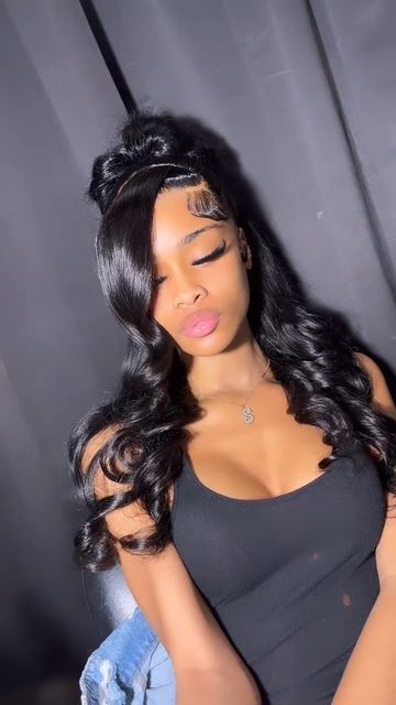 Valentine's Day Hairstyles, Sleek Ponytail Hairstyles, Frontal Wig Hairstyles, Half Up Half Down Hair Prom, Birthday Hairstyles, Quick Braided Hairstyles, Quick Weave Hairstyles, Birthday Hair, Frontal Hairstyles